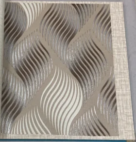 Decowall Lamos 6601-04 Duvar Kağıdı Kahverengi Simli Geometrik Desenli