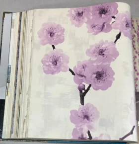 Decowall Lamos 6607-02 Duvar Kağıdı Lila Çiçek Desenli