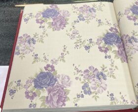 Som Livia 65311-3 Duvar Kağıdı Mavi Çiçek Desenli