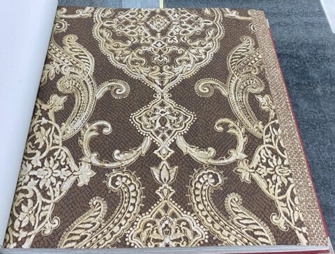 Som Livia 65320-5 Duvar Kağıdı Kahverengi Damask Desen