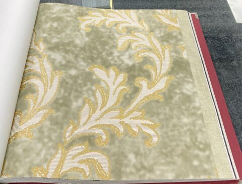 Som Livia 65329-2 Duvar Kağıdı Kahverengi Damask Desen Gold