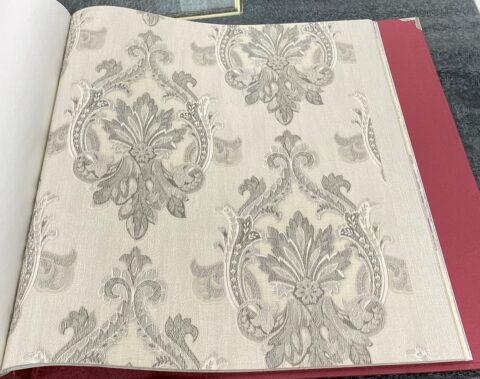 Som Livia 65347-4 Duvar Kağıdı Açık Gri Damask Desen