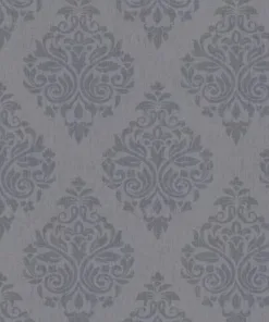 Ankawall Four Seasons 437054 Koyu Gri Damask Duvar Kağıdı