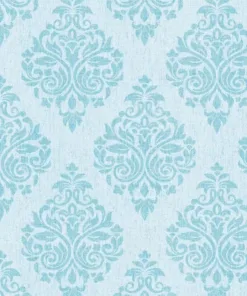 Ankawall Four Seasons 437056 Açık Mavi Damask Duvar Kağıdı