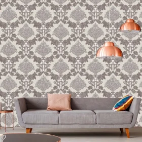 Duka Secret Palace DK.21161-4 Duvar Kağıdı Gri Damask Desen