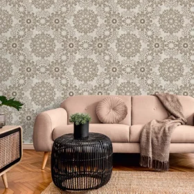 Duka Secret Palace DK.21250-3 Duvar Kağıdı Kahverengi Simli Damask