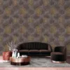 Duka Secret Palace DK.21651-4 Duvar Kağıdı Koyu Kahve Simli Damask