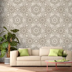 Duka Secret Palace DK.T21250-3 Duvar Kağıdı Kahverengi Simli Damask