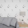 Ankawall Berceste 54283 Beyaz Yaldızlı Yaprak Duvar Kağıdı