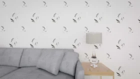 Ankawall Berceste 54283 Beyaz Yaldızlı Yaprak Duvar Kağıdı