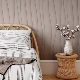 Som Linas 44290-4 Duvar Kağıdı Pembe Simli Dalgalı