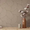 Som Linas 44340-3 Duvar Kağıdı Açık Kahve Geometrik Desenli