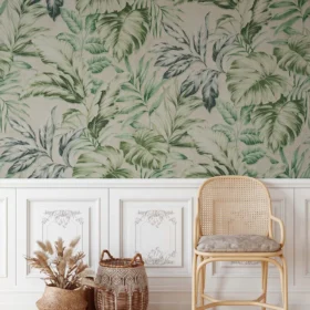 Som Linas 44520-1 Duvar Kağıdı Yeşil Yaprak Desenli