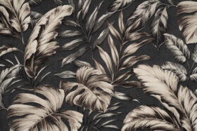 Som Linas 44520-3 Duvar Kağıdı Siyah Yaprak Desenli