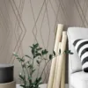 Som Linas 44670-2 Duvar Kağıdı Kahverengi Geometrik Desenli