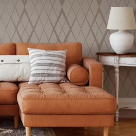 Som Linas 44880-2 Duvar Kağıdı Açık Kahve Geometrik Desenli