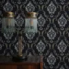 Som Livia 65356-5 Duvar Kağıdı Siyah Damask Desen