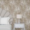 Ankawall Luna 582260 Açık Kahve Çiçek Desenli Duvar Kağıdı