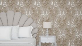 Ankawall Luna 582260 Açık Kahve Çiçek Desenli Duvar Kağıdı