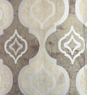 Som Mira 43442-4 Duvar Kağıdı Kahverengi Damask Desen Krem