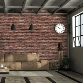 Duka Natura DK.22100-1 Duvar Kağıdı Kırmızı Taş Desenli