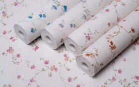 Som Mira 43447-3 Duvar Kağıdı Mavi Çiçek Desenli