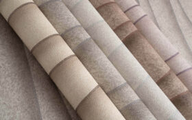 Som Linas 44290-1 Duvar Kağıdı Kahverengi Simli Dalgalı