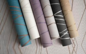 Som Linas 44670-1 Duvar Kağıdı Açık Kahve Geometrik Desenli