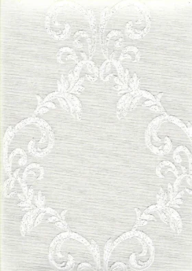 Genesis 3002-2 Beyaz damask desen duvar kağıdı