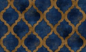 Ravena Contempo 572961-6 Duvar Kağıdı Mavi Geometrik Desenli Kahverengi