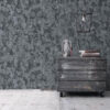 Ravena Contempo 572963-9 Duvar Kağıdı Koyu Gri Eskitme Desenli