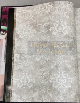 Vertu Milas 2001-3 Duvar Kağıdı Açık Gri Damask Desenli