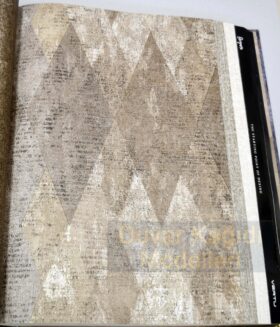 Vertu Bergama 902-1 Duvar Kağıdı Kahverengi Simli Geometrik