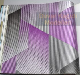 AdaWall Anka 1617-3 Duvar Kağıdı Mor Çizgili Geometrik