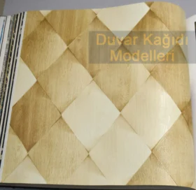 AdaWall Anka 1619-1 Duvar Kağıdı Açık Kahve Ahşap 3d Baklava