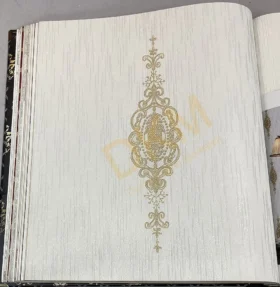 Decowall Armani 3001-02 Duvar Kağıdı Hardal Simli Damask Gri