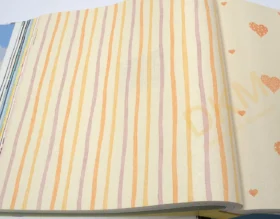 AdaWall Ada Kids 8906-2 Duvar Kağıdı Bej Simli Çizgili