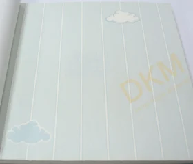 AdaWall Ada Kids 8916-2 Duvar Kağıdı Açık Mavi Bulutlu Çizgili