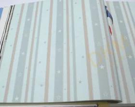 AdaWall Ada Kids 8928-2 Duvar Kağıdı Mavi Çizgili Yıldızlı