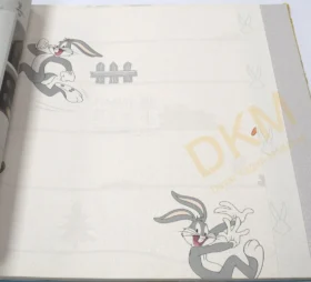 AdaWall Ada Kids 8934-1 Duvar Kağıdı Beyaz Bugs Bunny Havuçlu