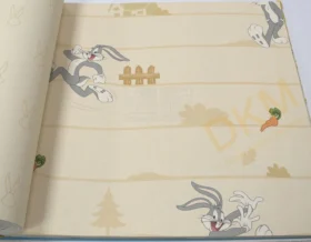 AdaWall Ada Kids 8934-2 Duvar Kağıdı Sarı Bugs Bunny Ağaçlı
