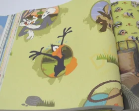 AdaWall Ada Kids 8938-1 Duvar Kağıdı Yeşil Looney Tunes