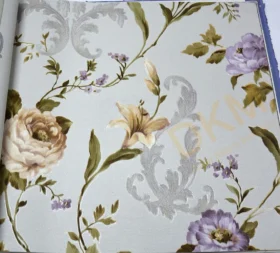 AdaWall Seven 7803-3 Duvar Kağıdı Açık Mor Çiçek Desenli