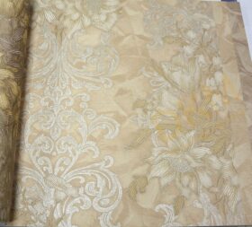 AdaWall Seven 7805-2 Duvar Kağıdı Açık Bej Simli Çiçek Desenli