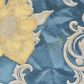 Alternative view of AdaWall Seven 7805-4 Duvar Kağıdı Koyu Yeşil Simli Çiçek Desenli