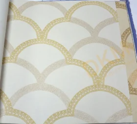 AdaWall Seven 7811-1 Duvar Kağıdı Açık Bej Simli Dalga Desenli