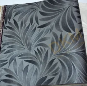 AdaWall Seven 7812-4 Duvar Kağıdı Koyu Gri Yaprak Desenli