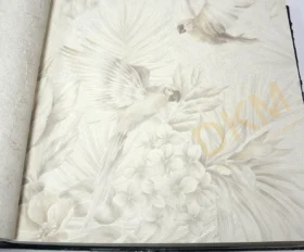 AdaWall Tropicano 9905-1 Duvar Kağıdı Beyaz Yaprak Desenli Tropikal