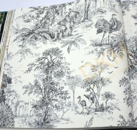 AdaWall Tropicano 9909-1 Duvar Kağıdı Siyah Ağaç Desenli Tropikal