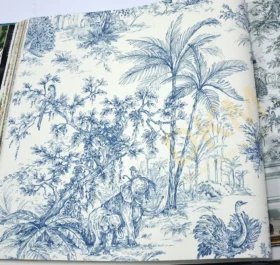 AdaWall Tropicano 9909-2 Duvar Kağıdı Mavi Ağaç Desenli Tropikal